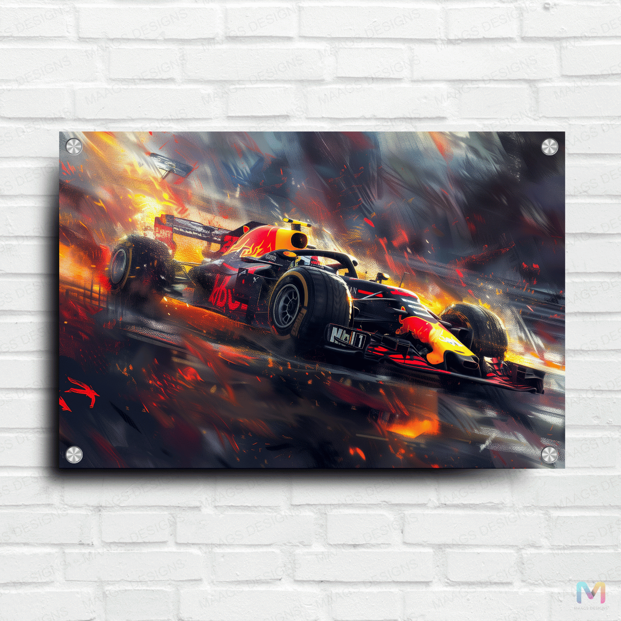Formula 1 Racing - Abstract #01 (Premium Acrylic Wall Poster)