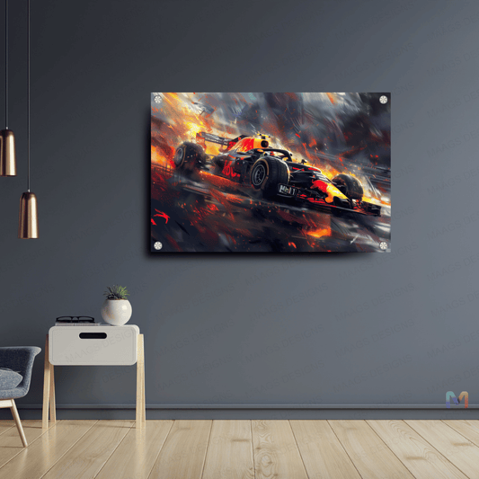 Formula 1 Racing - Abstract #01 (Premium Acrylic Wall Poster)