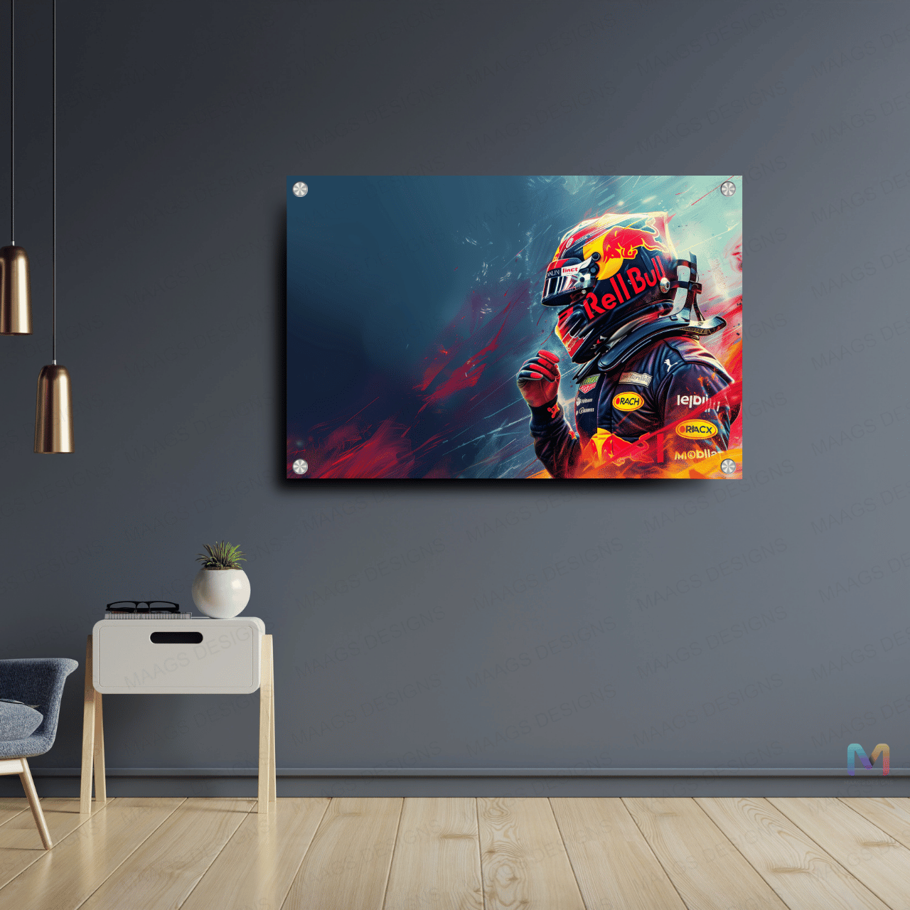 Formula 1 Racing - Max Verstappen - Abstract (Premium Acrylic Wall Poster)