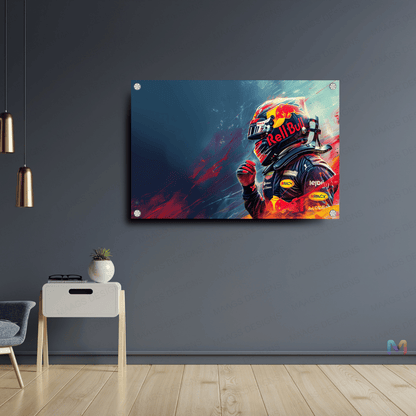 Formula 1 Racing - Max Verstappen - Abstract (Premium Acrylic Glass Wall Poster)