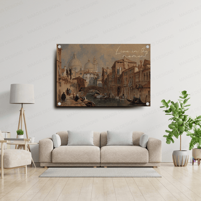 City Landscape Painting (Premium Acrylic Glass Wall Poster) | City Wall Posters