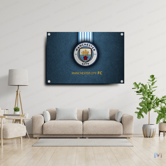 Maags Designs: Manchester City - Football Club - Symbol (Premium Acrylic Wall Poster) | Football Wall Posters