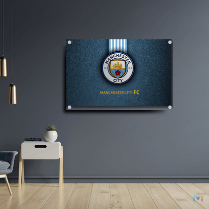 Manchester City - Football Club - Symbol (Premium Acrylic Wall Poster) | Football Wall Posters