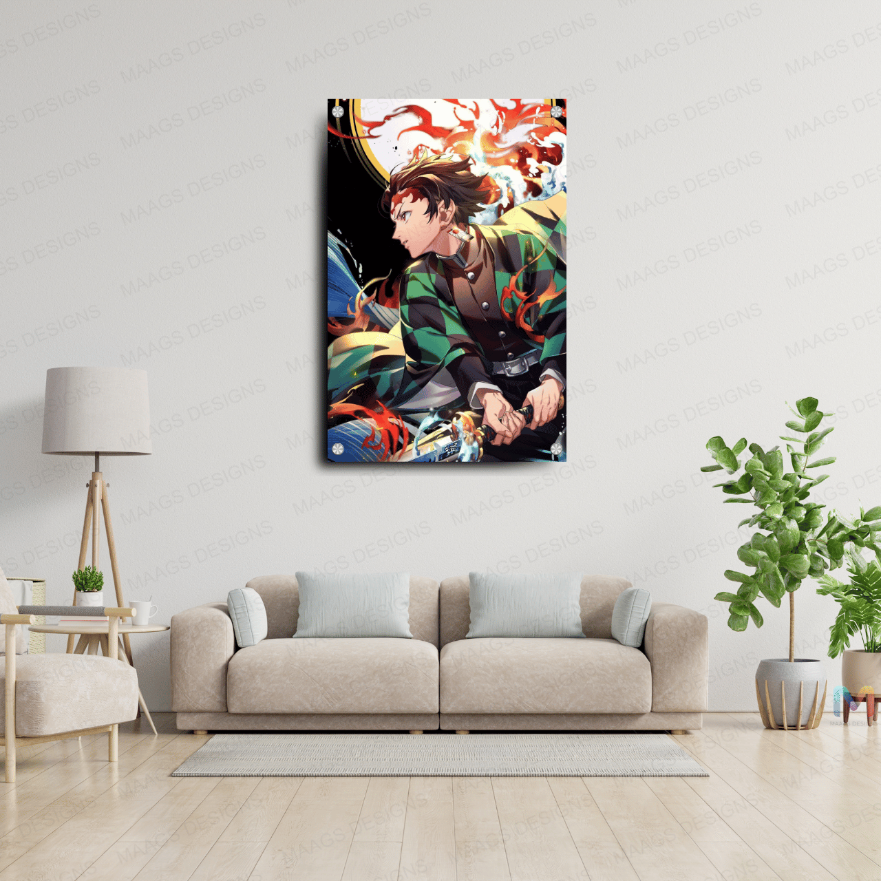 Tanjiro - Demon Slayer (Premium Acrylic Glass Wall Poster)