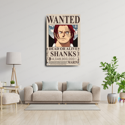 Maags Designs: "Red-Haired" Shanks - One Piece - Bounty Poster
