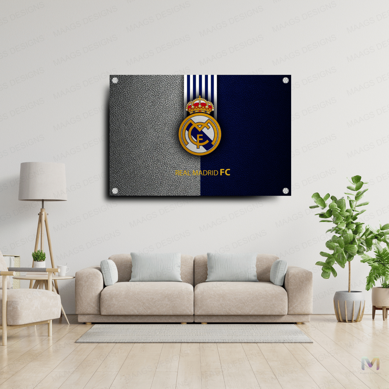 Real Madrid - Football Club - Symbol (Premium Acrylic Wall Poster) | Football Wall Posters