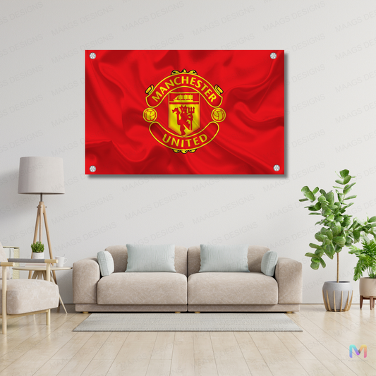 Maags Designs: Manchester United - Football Club - III (Premium Acrylic Wall Poster) | Football Wall Posters