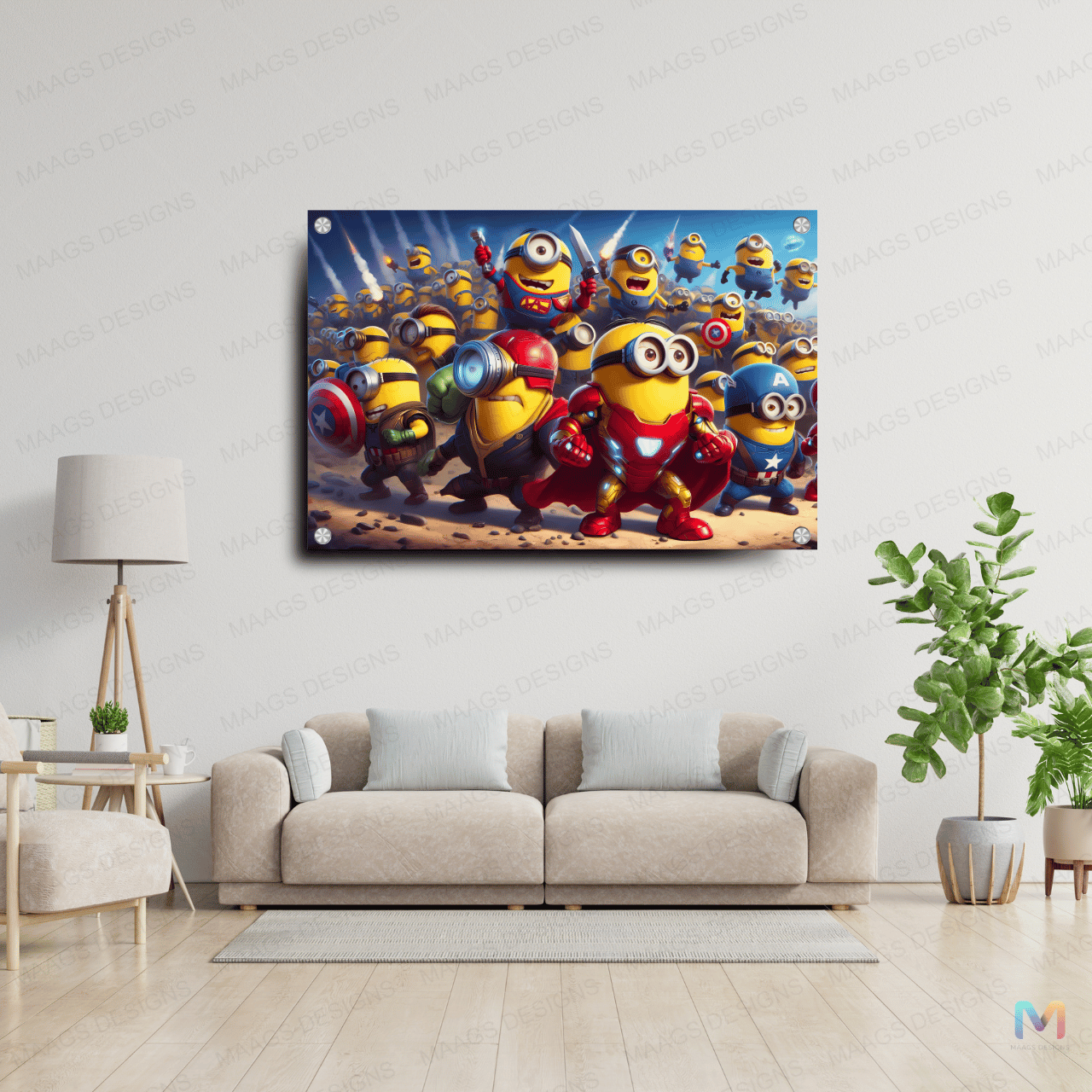 Minions Assemble - Avengers (Premium Acrylic Wall Poster)