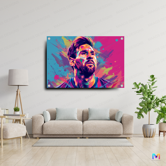 Lionel Messi Art - Football - Premium Wall Art
