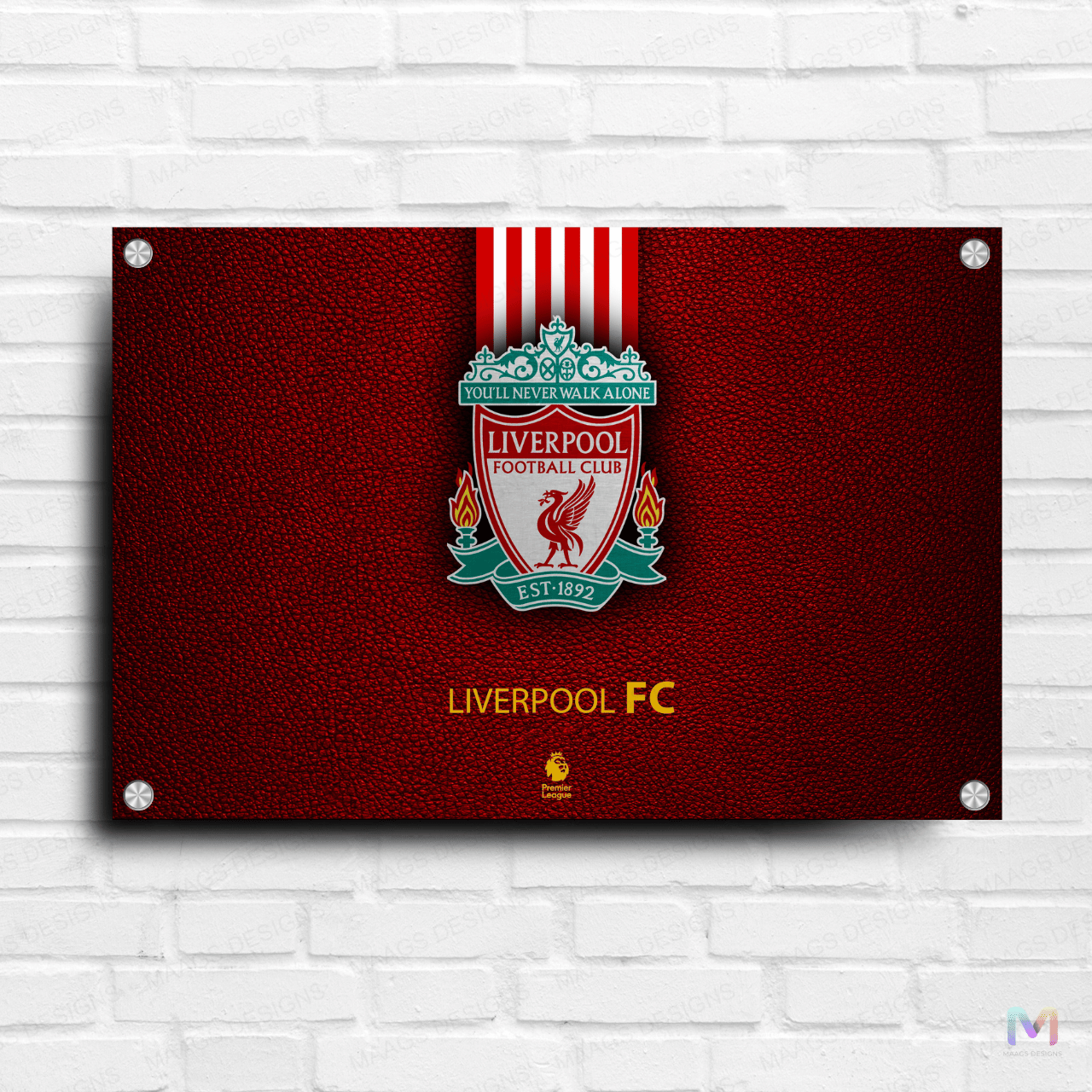 Maags Designs: Liverpool - Football Club - Symbol (Premium Acrylic Wall Poster) | Football Wall Posters