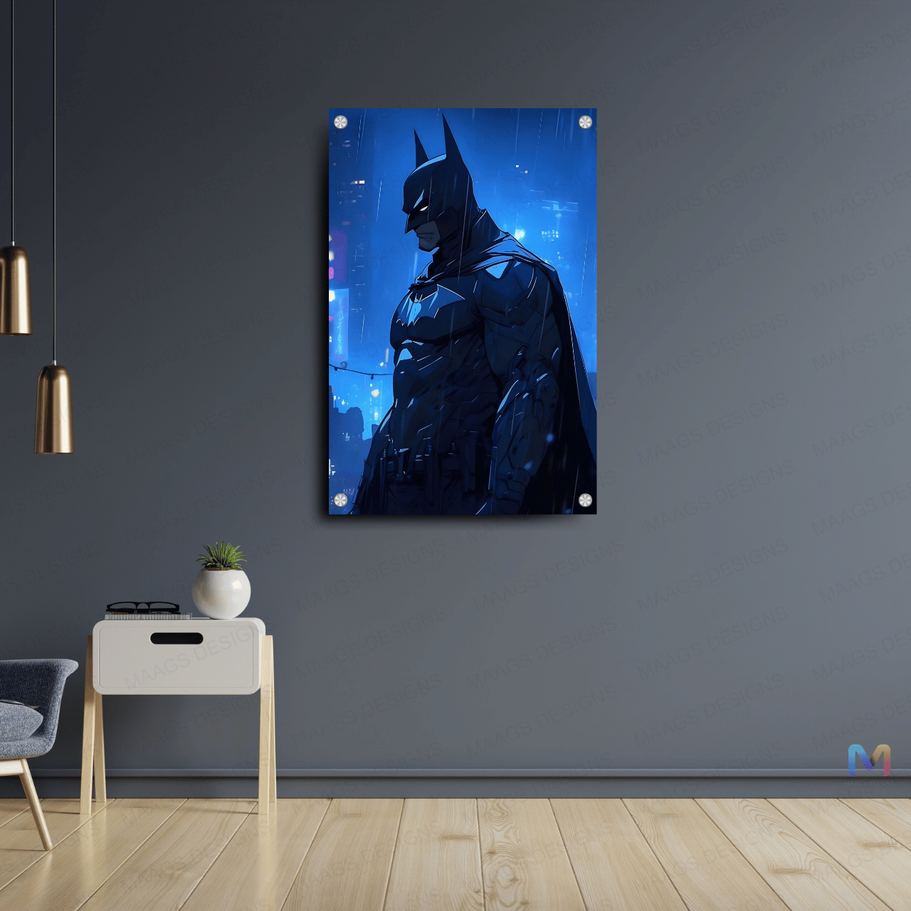 Batman - Standing in the Night (Premium Acrylic Glass Wall Poster)