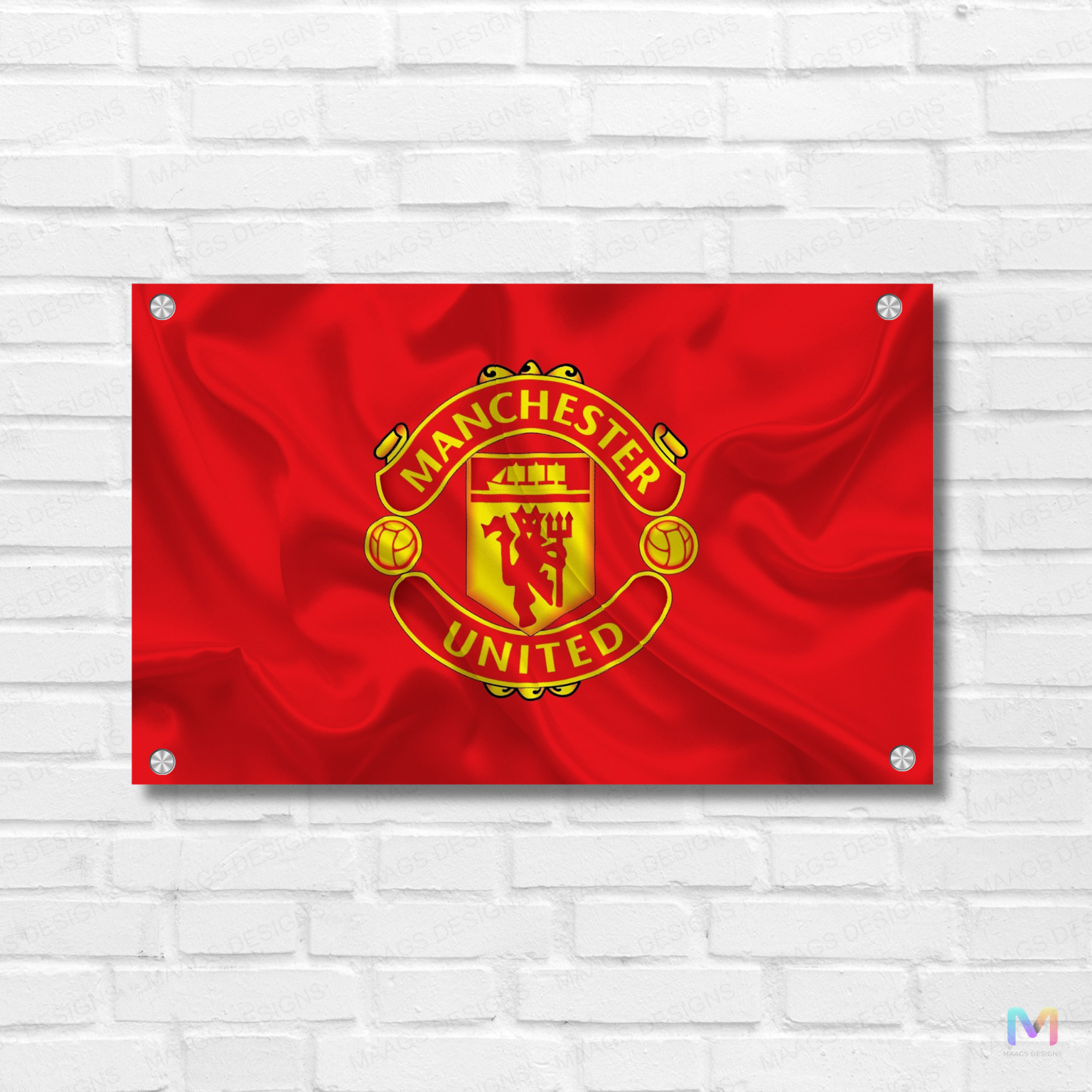 Maags Designs: Manchester United - Football Club - III (Premium Acrylic Wall Poster) | Football Wall Posters