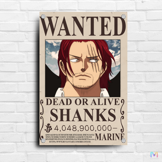 Maags Designs: "Red-Haired" Shanks - One Piece - Bounty Poster