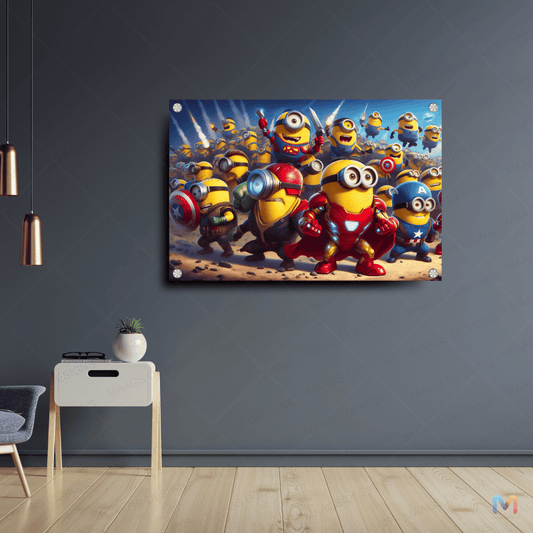 Maags Designs: Minions Assemble - Avengers (Premium Acrylic Wall Poster)