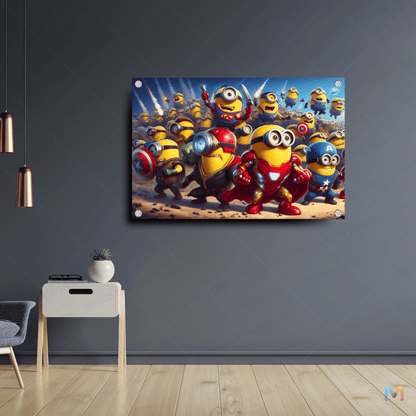 Minions Assemble - Avengers (Premium Acrylic Wall Poster)