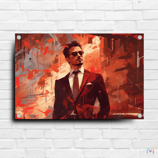 Maags Designs: Iron Man: Tony Stark - Sketch (Premium Acrylic Glass Wall Poster)