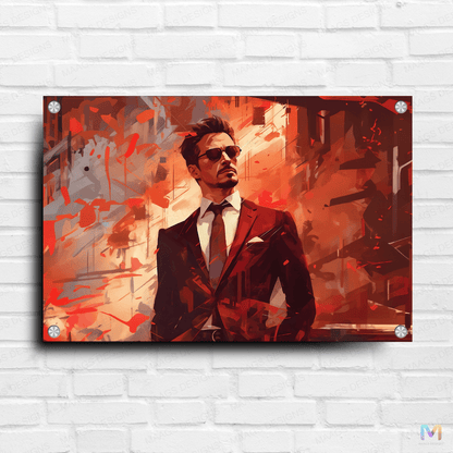 Iron Man: Tony Stark - Sketch (Premium Acrylic Glass Wall Poster)