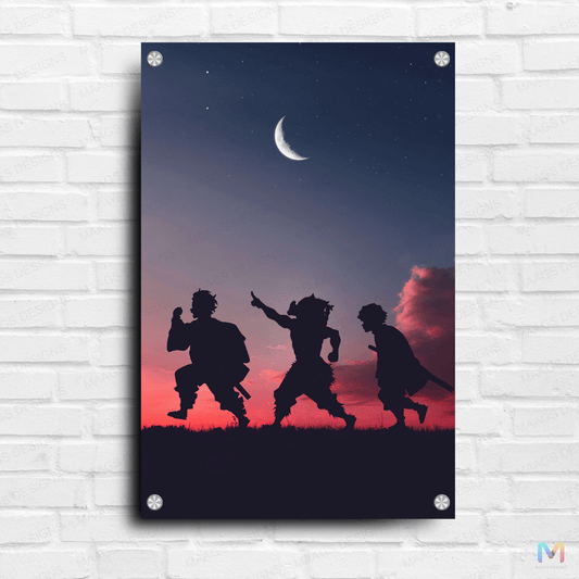 Demon Slayer - In the Fields - Silhouette (Premium Acrylic Glass Wall Poster)