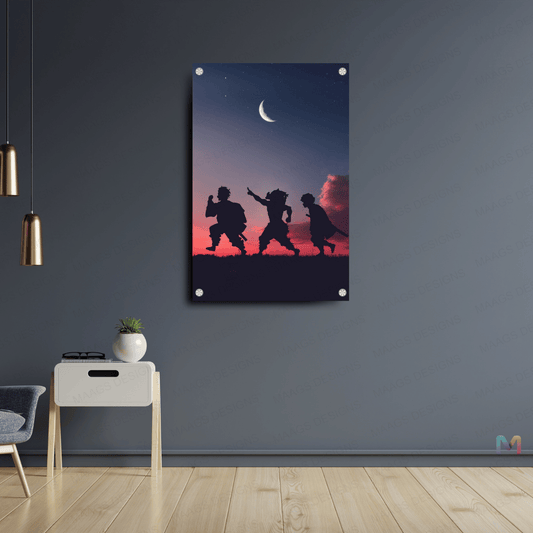 Maags Designs: Demon Slayer - In the Fields - Silhouette (Premium Acrylic Wall Poster)