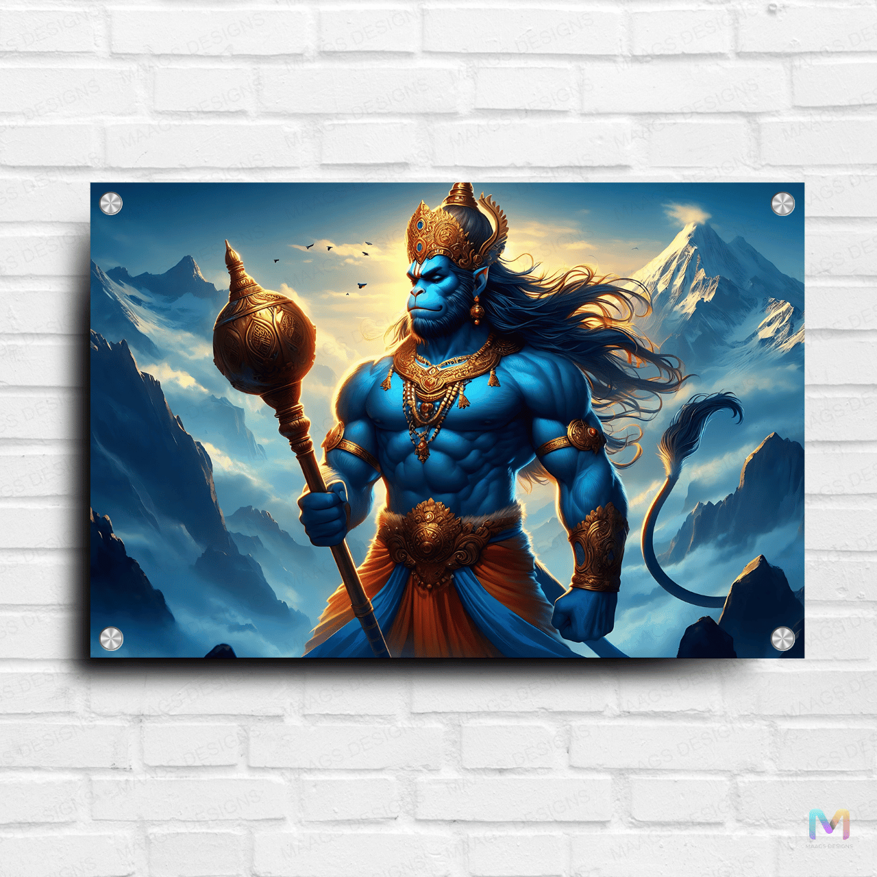 Hanuman - Legend God (Premium Acrylic Wall Poster)