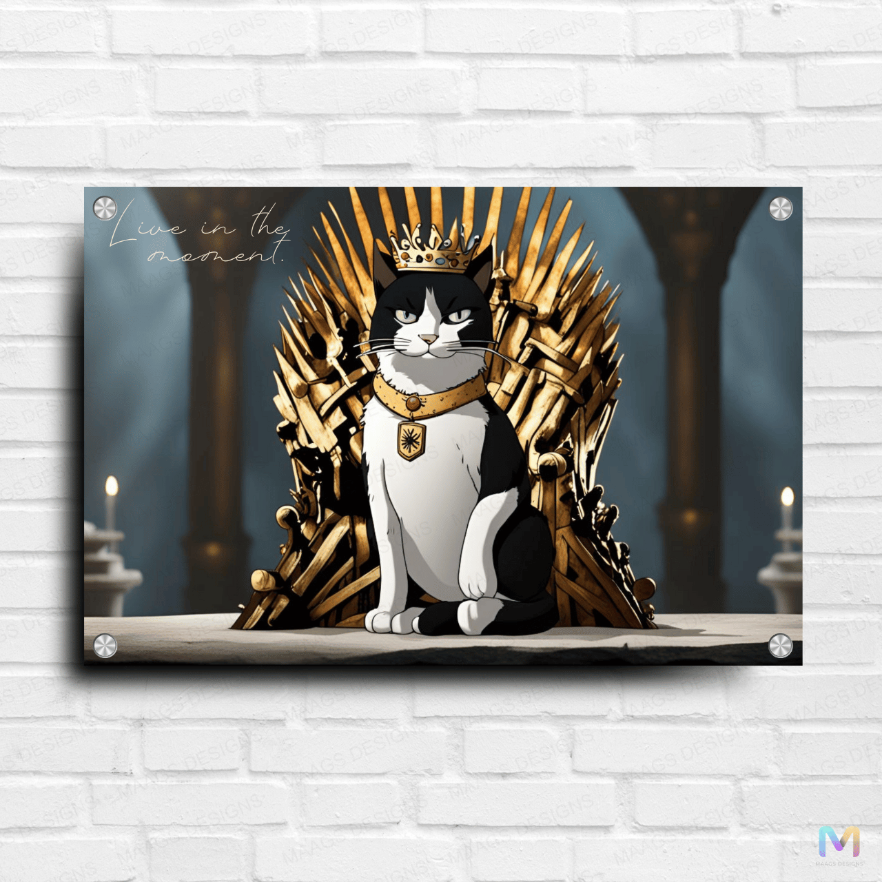Maags Designs: Cat in Throne - Game of Thrones (Premium Acrylic Wall Poster)