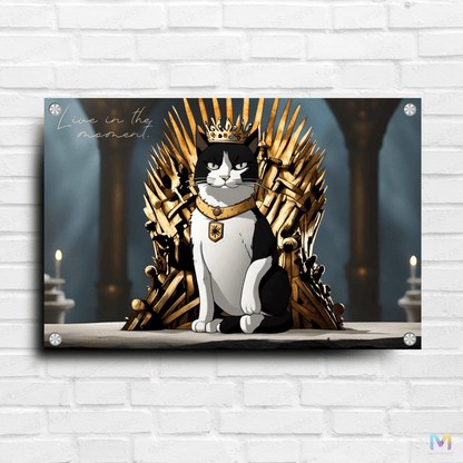 Cat in Throne - Game of Thrones (Premium Acrylic Glass Wall Poster)