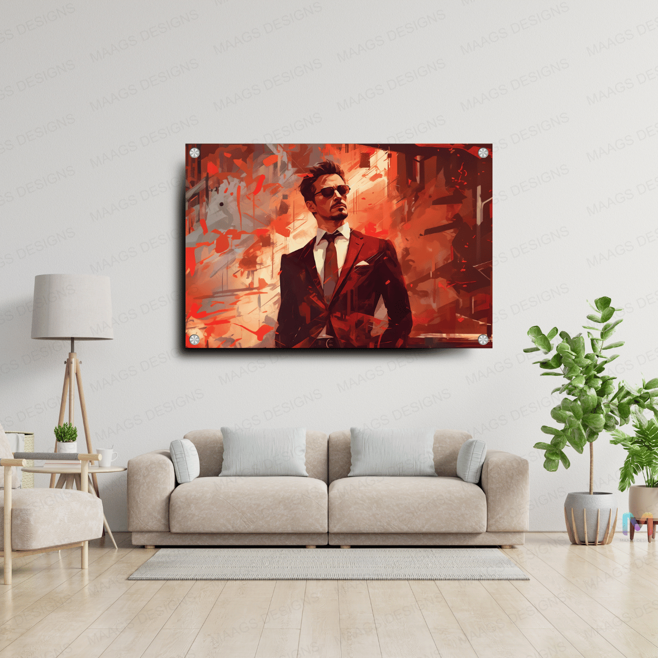 Iron Man: Tony Stark - Sketch (Premium Acrylic Glass Wall Poster)