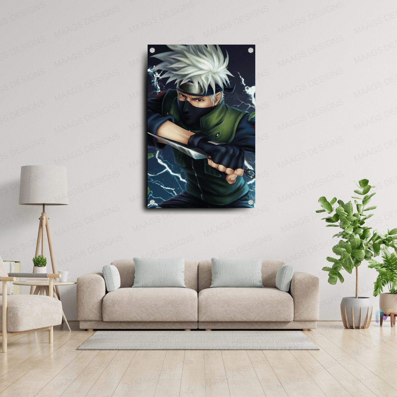 Kakashi Hatake - Naruto (Premium Acrylic Glass Wall Poster)