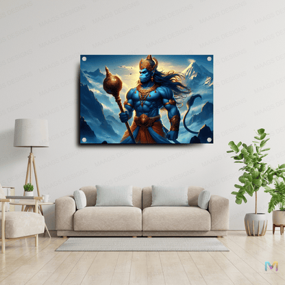 Hanuman - Legend God (Premium Acrylic Wall Poster)