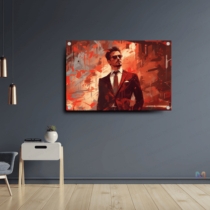 Iron Man: Tony Stark - Sketch (Premium Acrylic Glass Wall Poster)