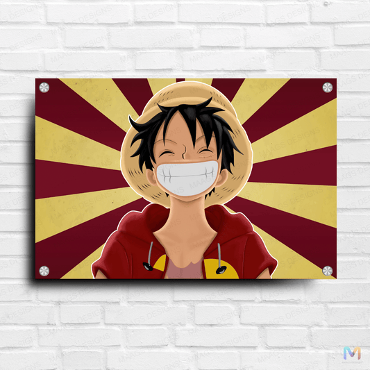 Monkey D Luffy - One Piece - Sketch (Premium Acrylic Glass Wall Poster)