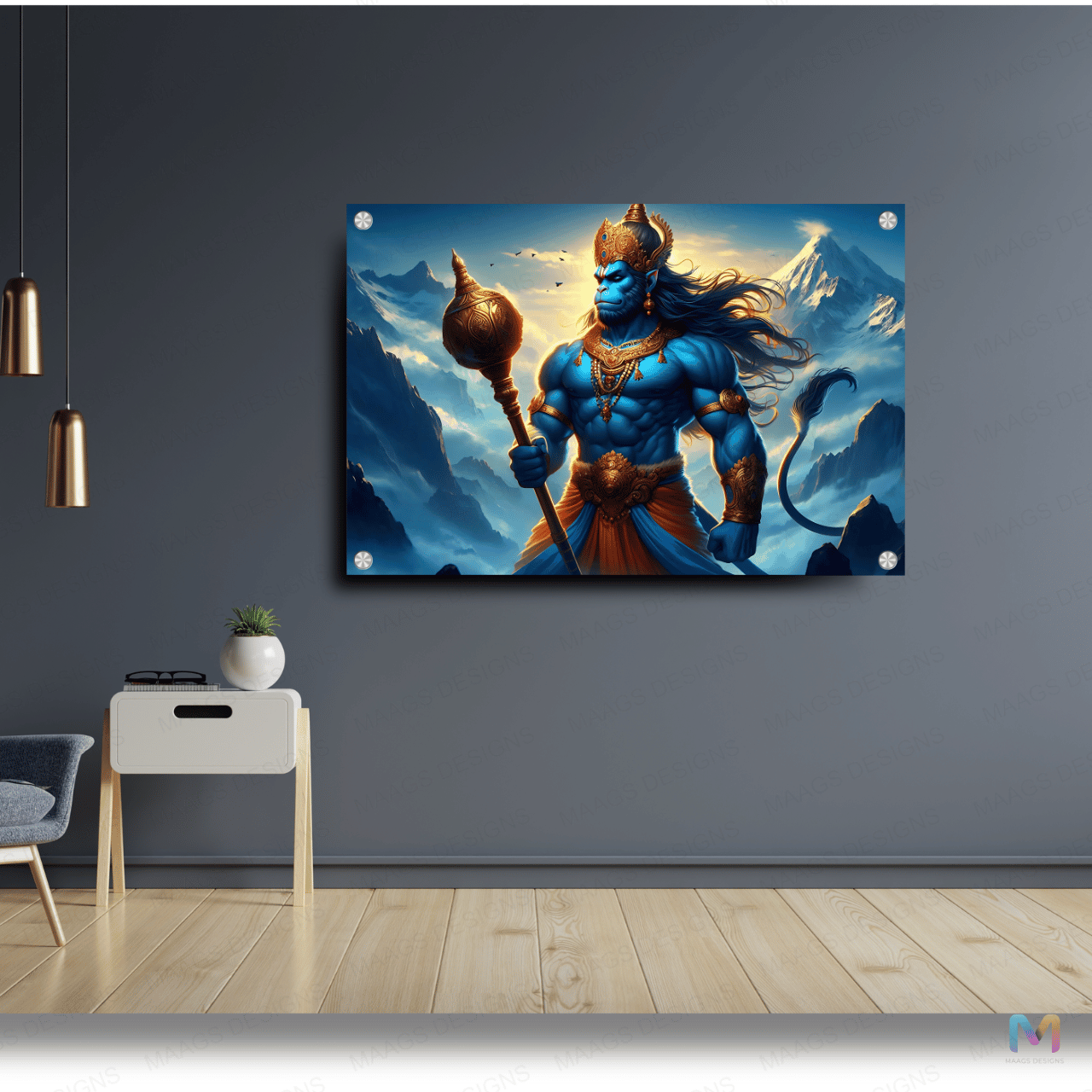 Hanuman - Legend God (Premium Acrylic Wall Poster)