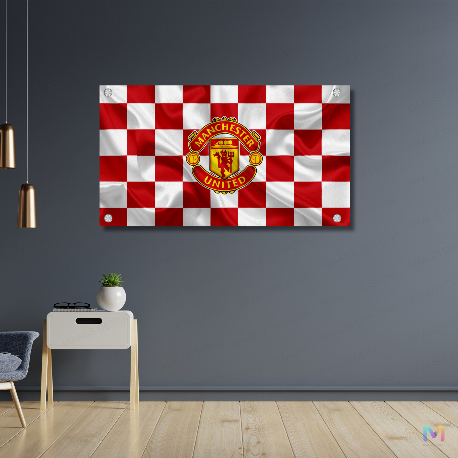 Maags Designs: Manchester United - Football Club - II (Premium Acrylic Wall Poster) | Football Wall Posters