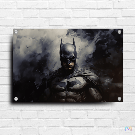 Batman - Knight in the Dark Sketch (Premium Acrylic Glass Wall Poster)