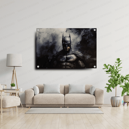 Batman - Knight in the Dark Sketch (Premium Acrylic Glass Wall Poster)