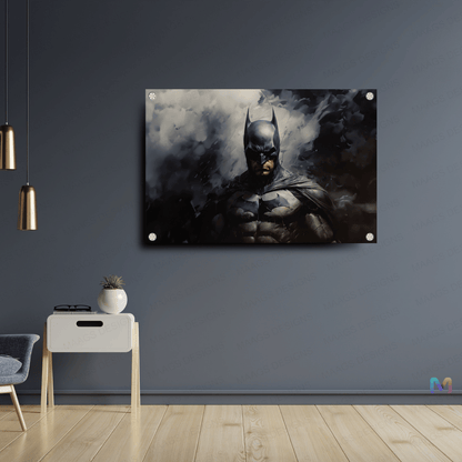 Batman - Knight in the Dark Sketch (Premium Acrylic Glass Wall Poster)