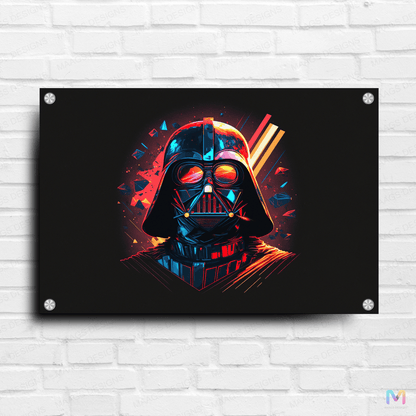 Darth Vader - Star Wars - Retro Art (Premium Acrylic Glass Wall Poster)