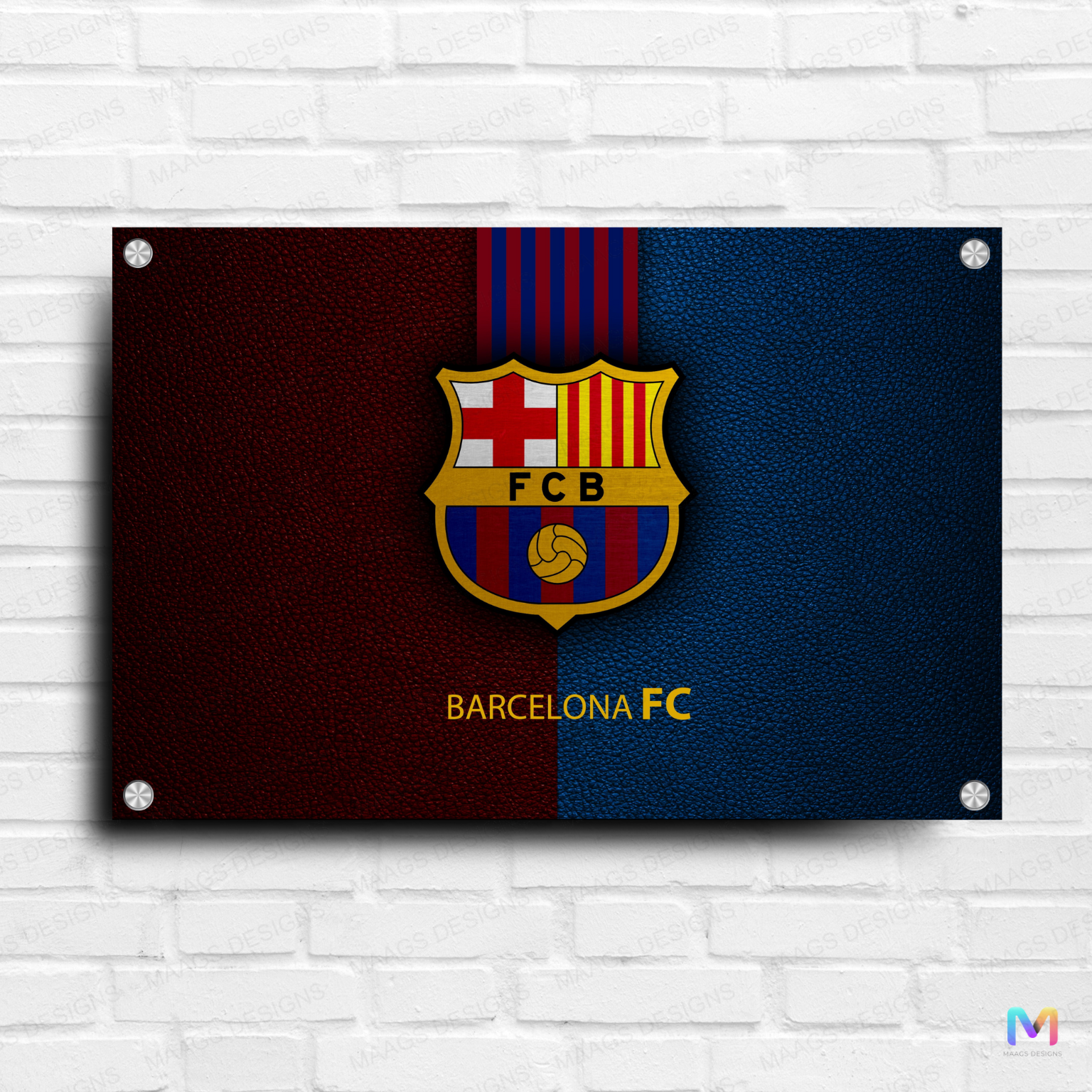 Maags Designs: Barcelona - Football Club - Symbol (Premium Acrylic Wall Poster) | Football Wall Posters Acrylic