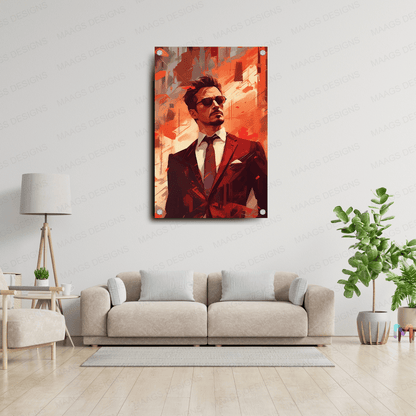 Iron Man: Tony Stark - Sketch (Premium Acrylic Glass Wall Poster)