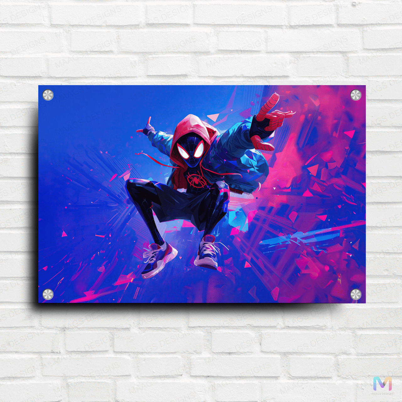 Maags Designs: Spider-Man - Miles Morales - Ultimate Hero (Premium Acrylic Wall Poster)