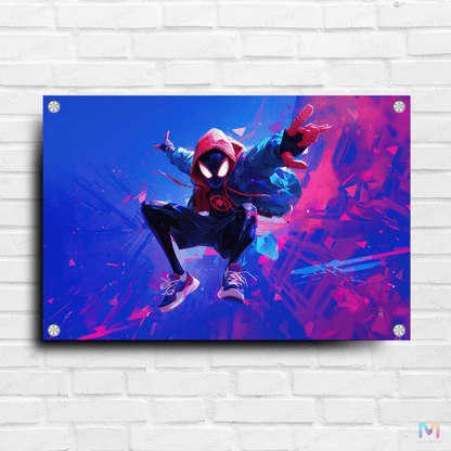 Spider-Man - Miles Morales - Ultimate Hero (Premium Acrylic Glass Wall Poster)