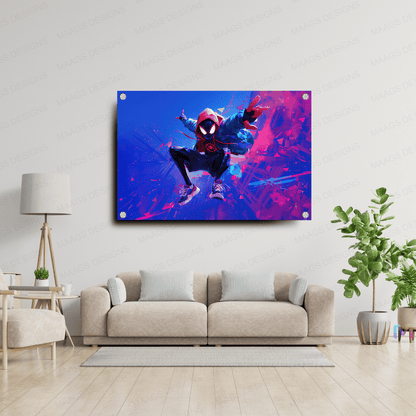 Spider-Man - Miles Morales - Ultimate Hero (Premium Acrylic Glass Wall Poster)