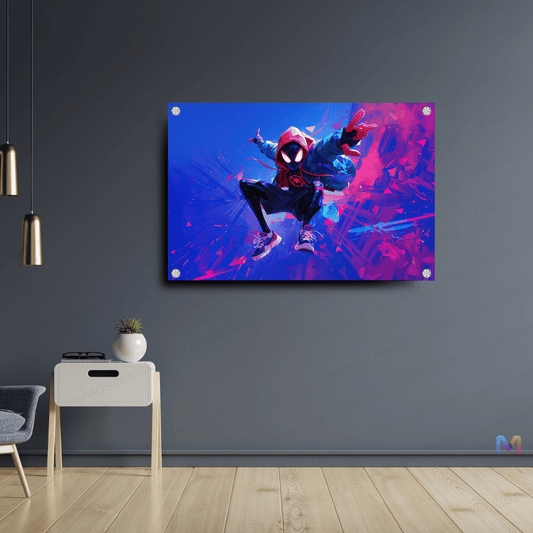 Maags Designs: Spider-Man - Miles Morales - Ultimate Hero (Premium Acrylic Wall Poster)