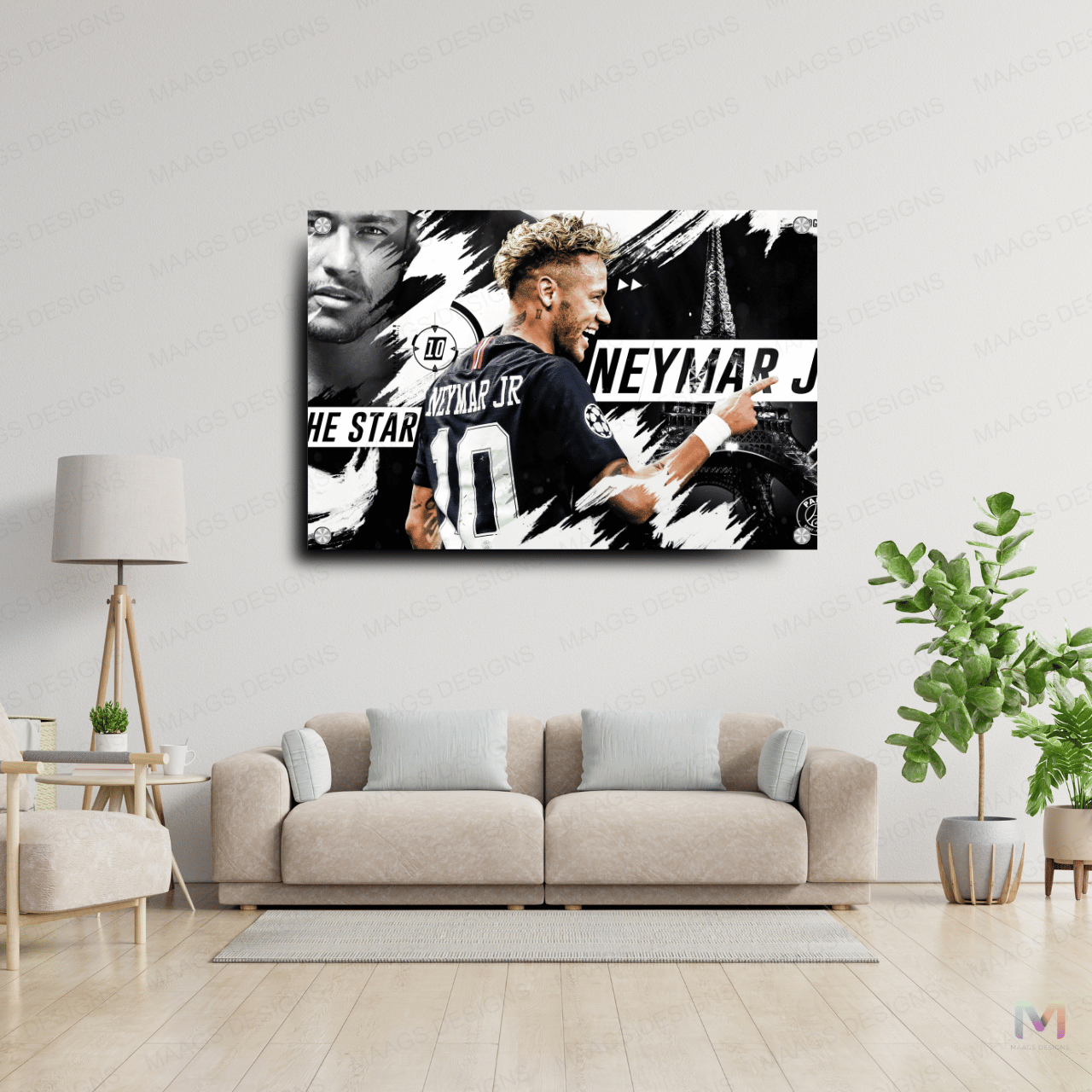 Neymar - Football (Premium Acrylic Wall Poster) | Football Wall Posters