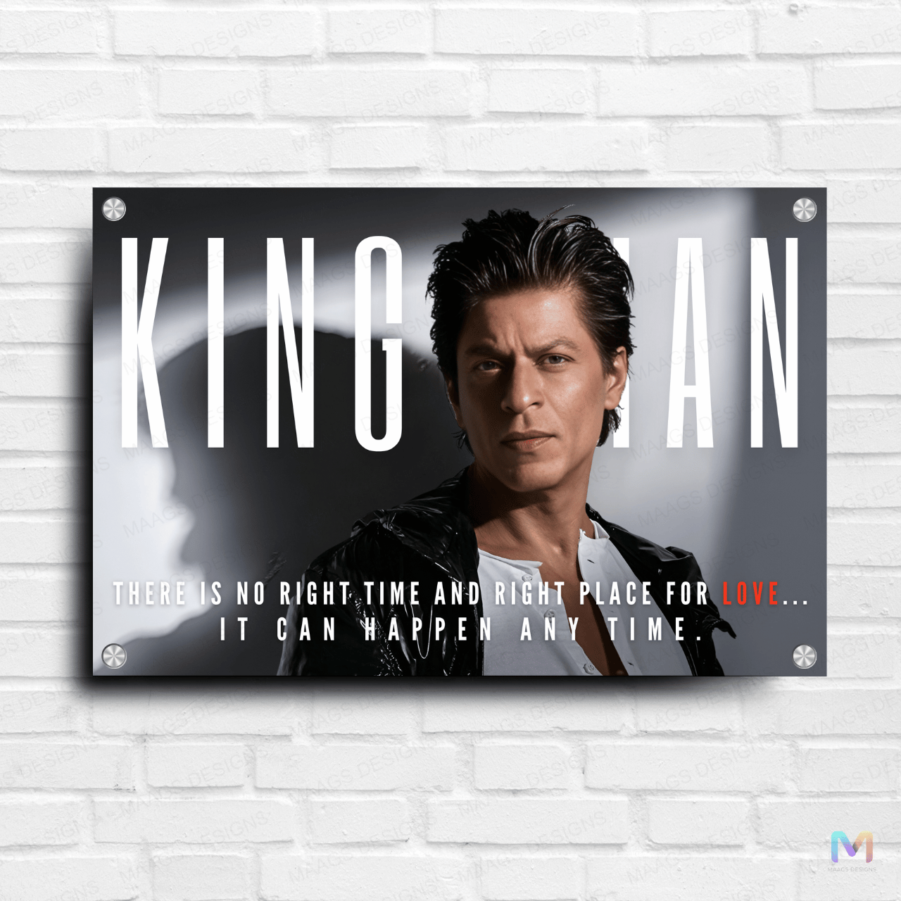 Shahrukh Khan: King of Love (Premium Acrylic Glass Wall Poster)