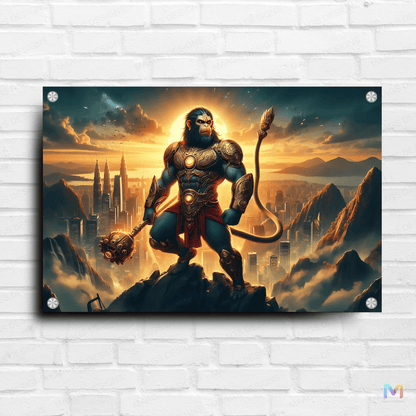 Lord Hanuman - Modern God (Premium Acrylic Wall Poster)