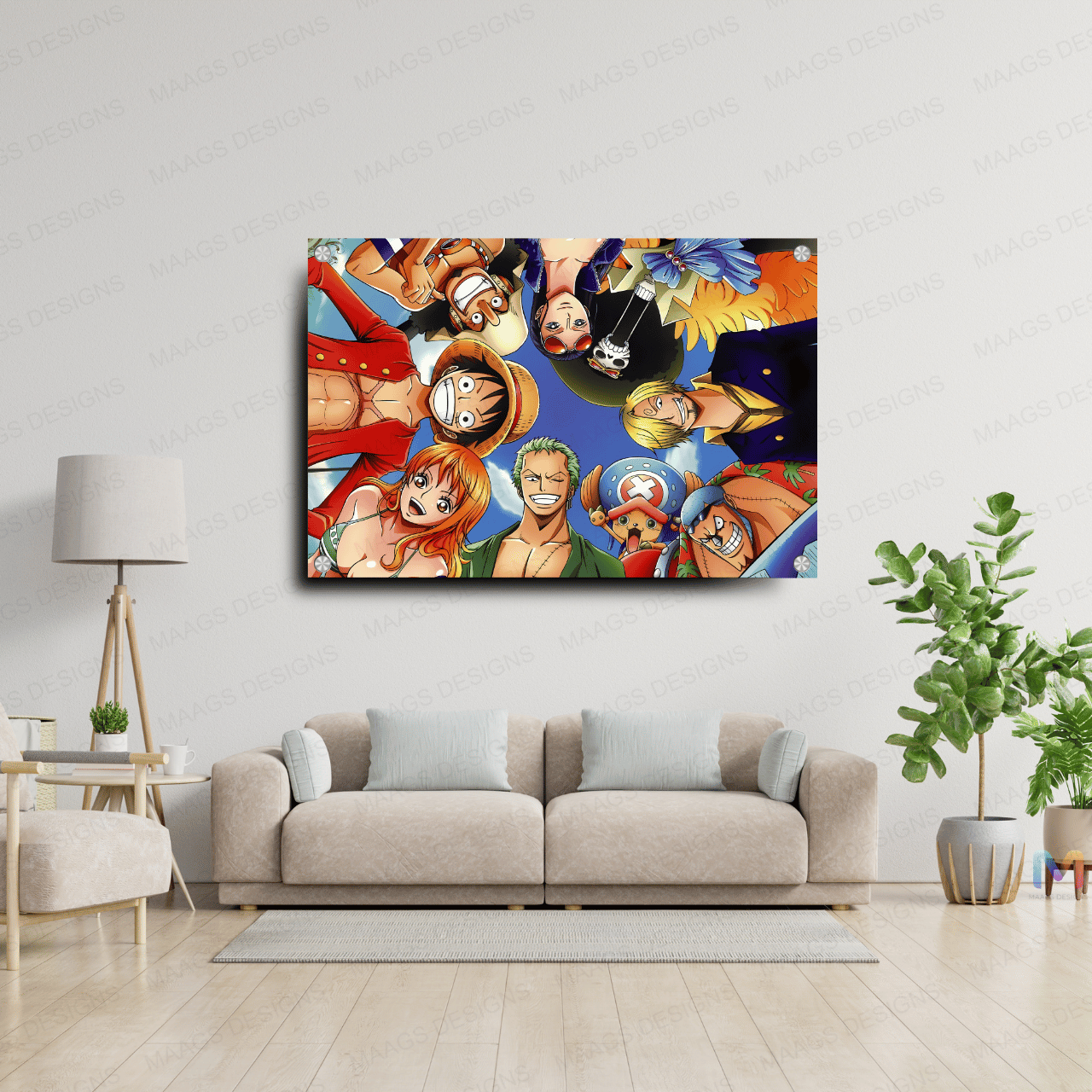 Straw Hat Pirates United - One Piece (Premium Acrylic Glass Wall Poster)