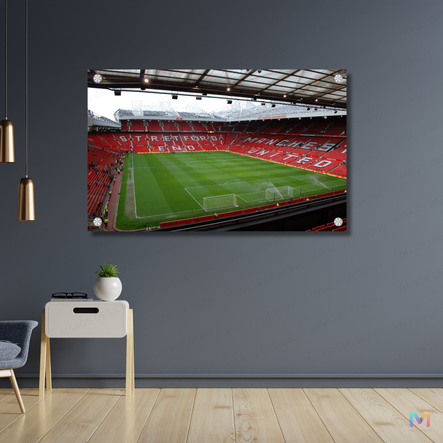 Maags Designs: Manchester United - Football Club - IV (Premium Acrylic Wall Poster) | Football Wall Posters