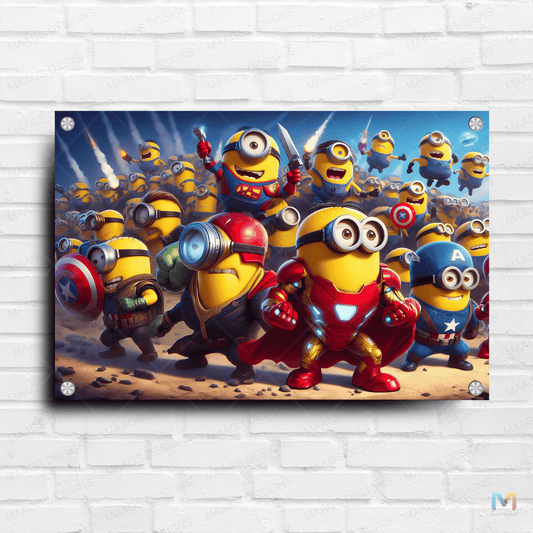 Minions Assemble - Avengers (Premium Acrylic Wall Poster)