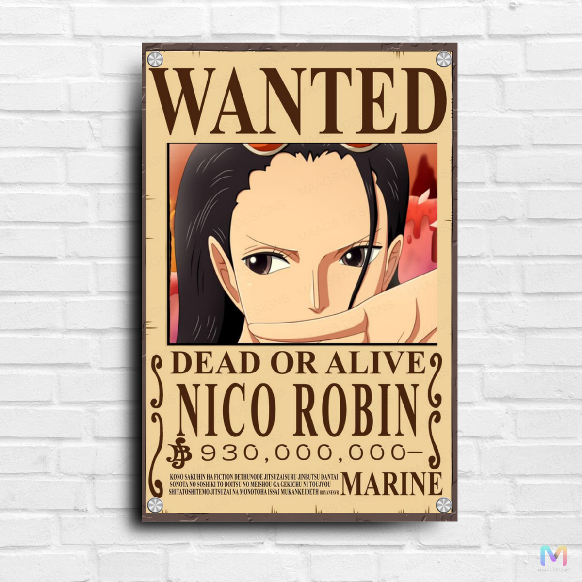 One Piece: Nico Robin - Bounty Poster - Premium Wall Art 18 x 24 inches